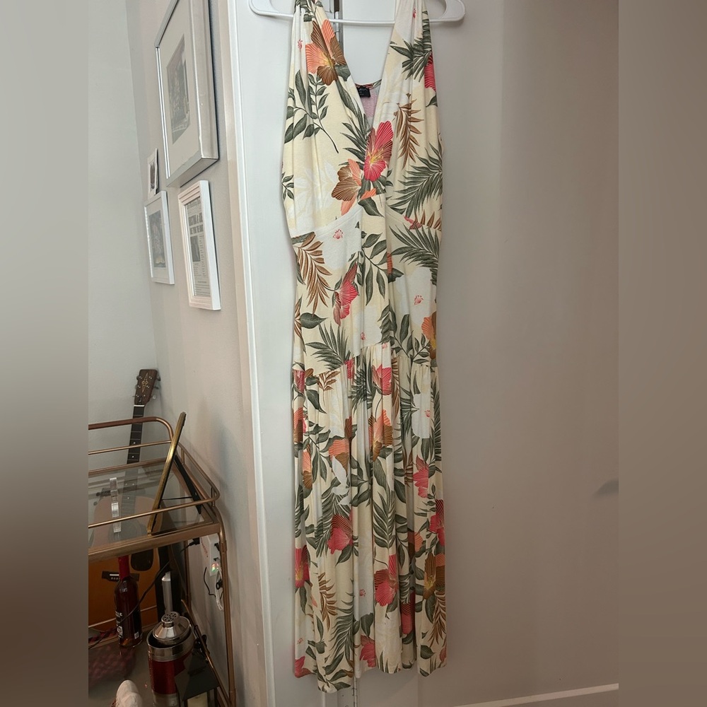 Lane Bryant Floral Maxi Dress - Cream, Green, Pink